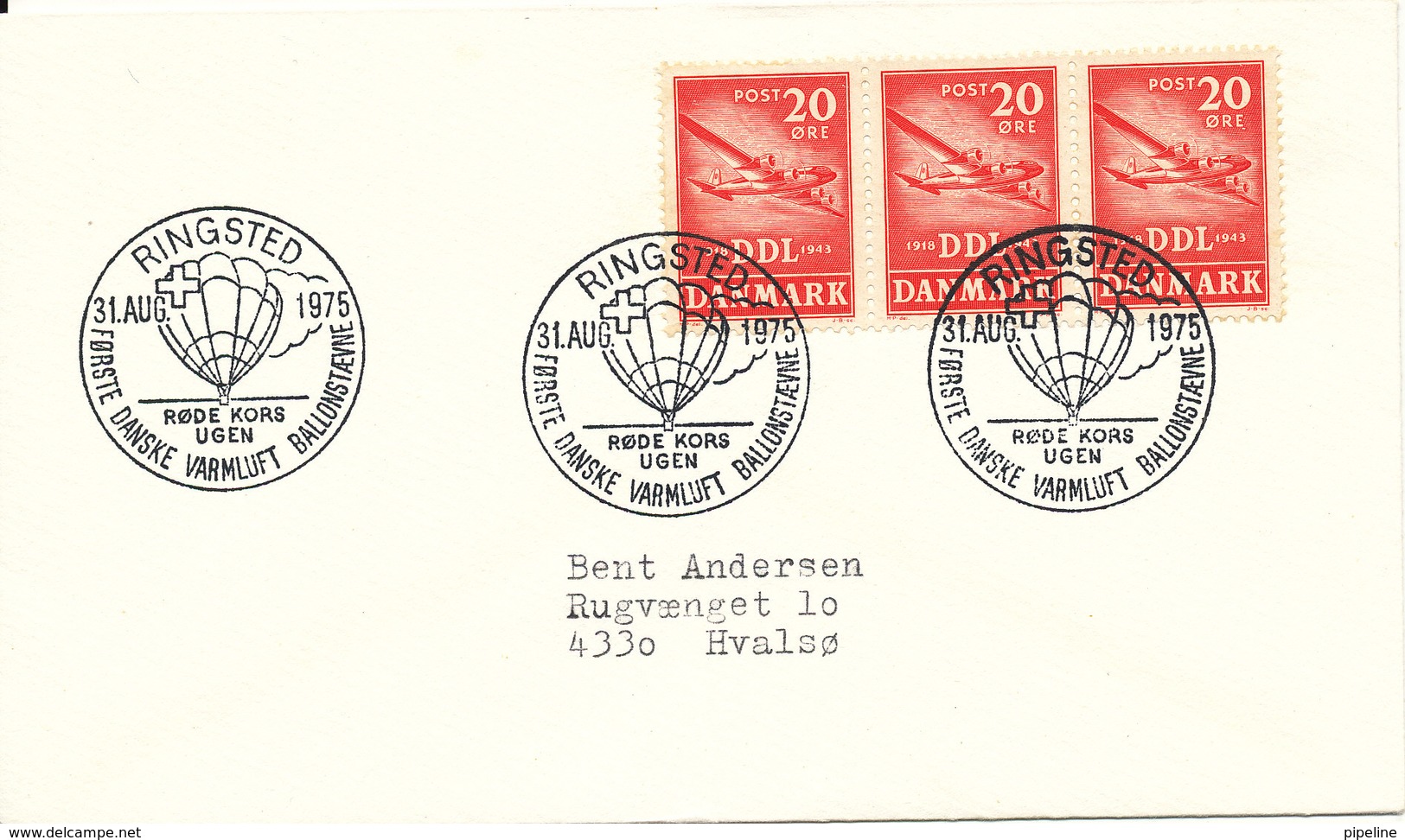 Denmark Cover Ringsted 31-8-1975 First Hot Air Balloon Rally In Denmark - Covers & Documents