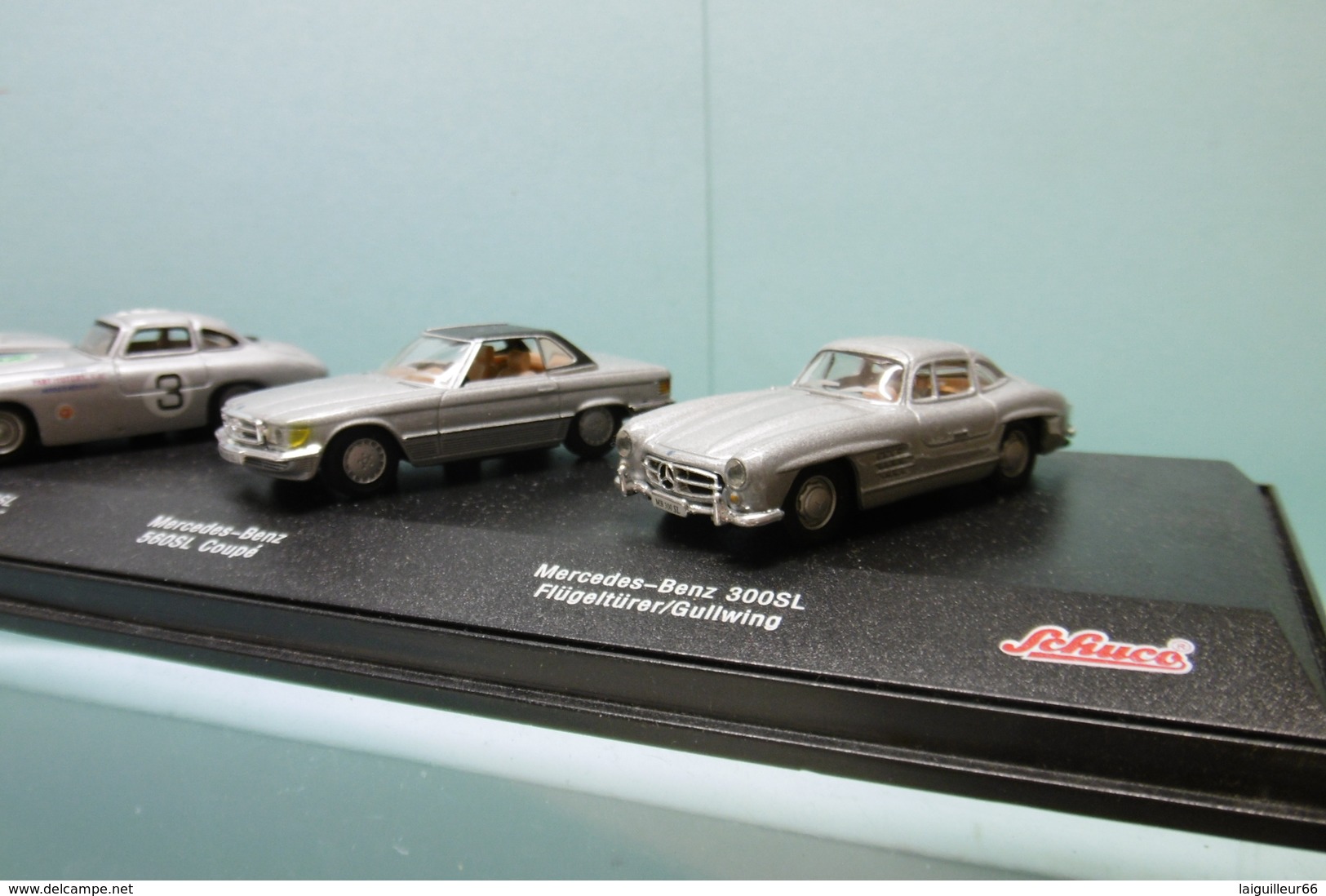 Schuco - Coffret 4 Voitures MERCEDES BENZ 280SL + 300SL Carrera + 560SL + 300SL Gullwing 1/72 - Massstab 1:72