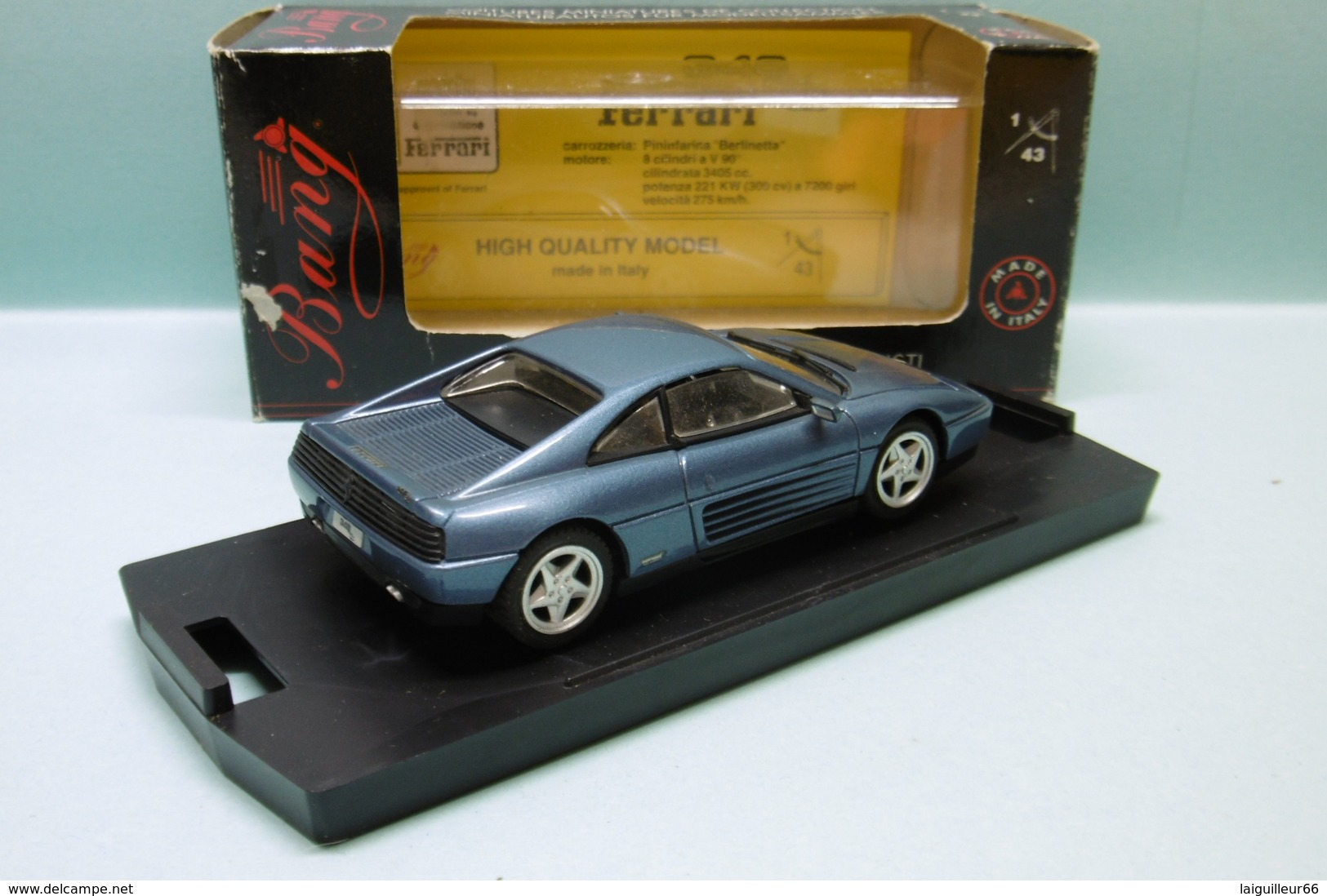 Bang - FERRARI 348 TB STRADALE Bleu Métallisé Réf. 8004 BO 1/43 - Bang