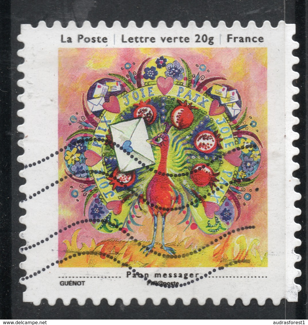 2013 Paon Messager: Valeur Faciale 0,58 € Timbre Oblitéré De FRANCE Carnet «Les Petits Bonheurs» - Oblitérés