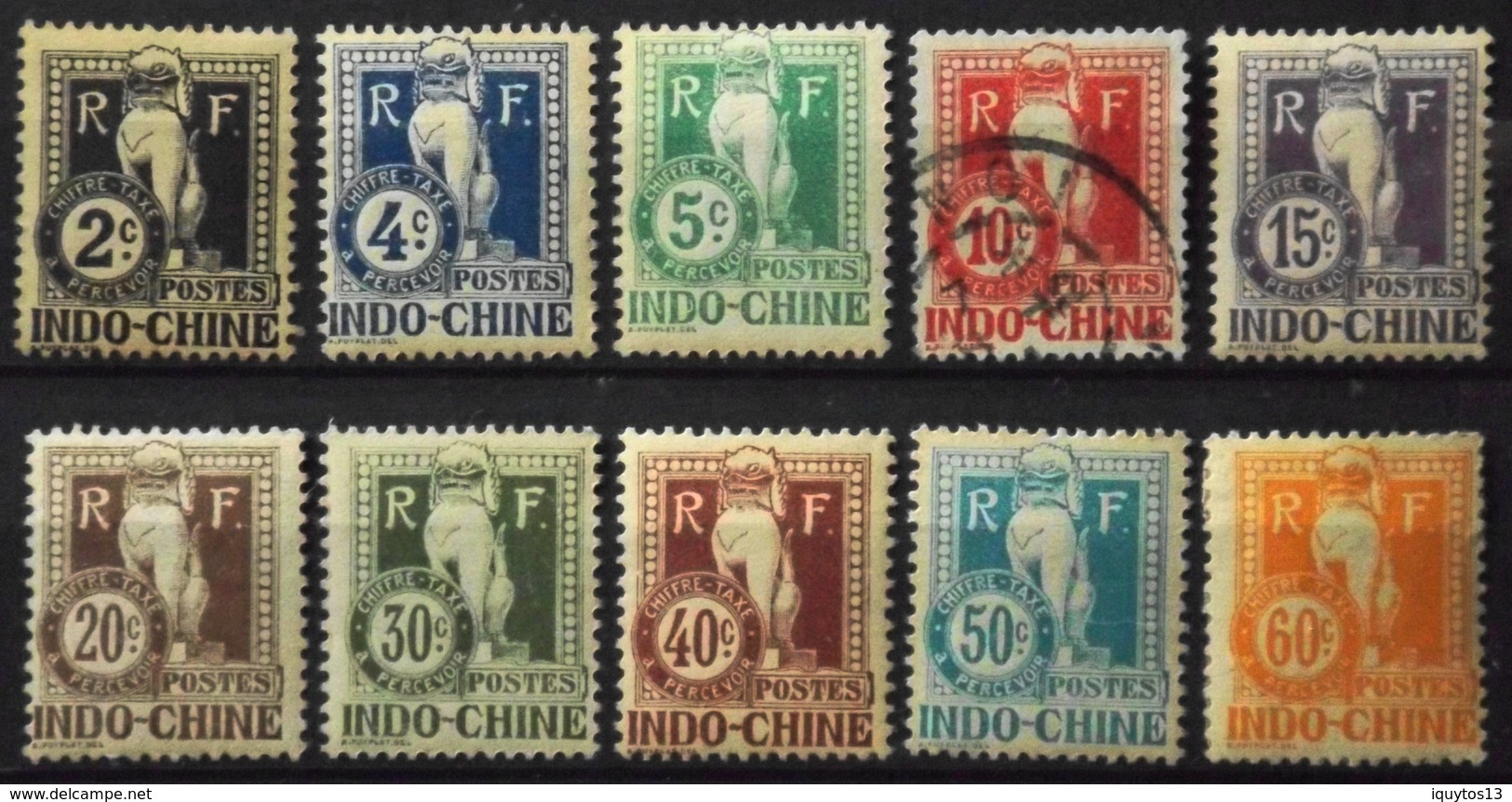 France (ex-colonies & Protectorats) > Indochine 1908Timbres-Taxe N° 5 à 14 Y & T Neufs*/O - Portomarken
