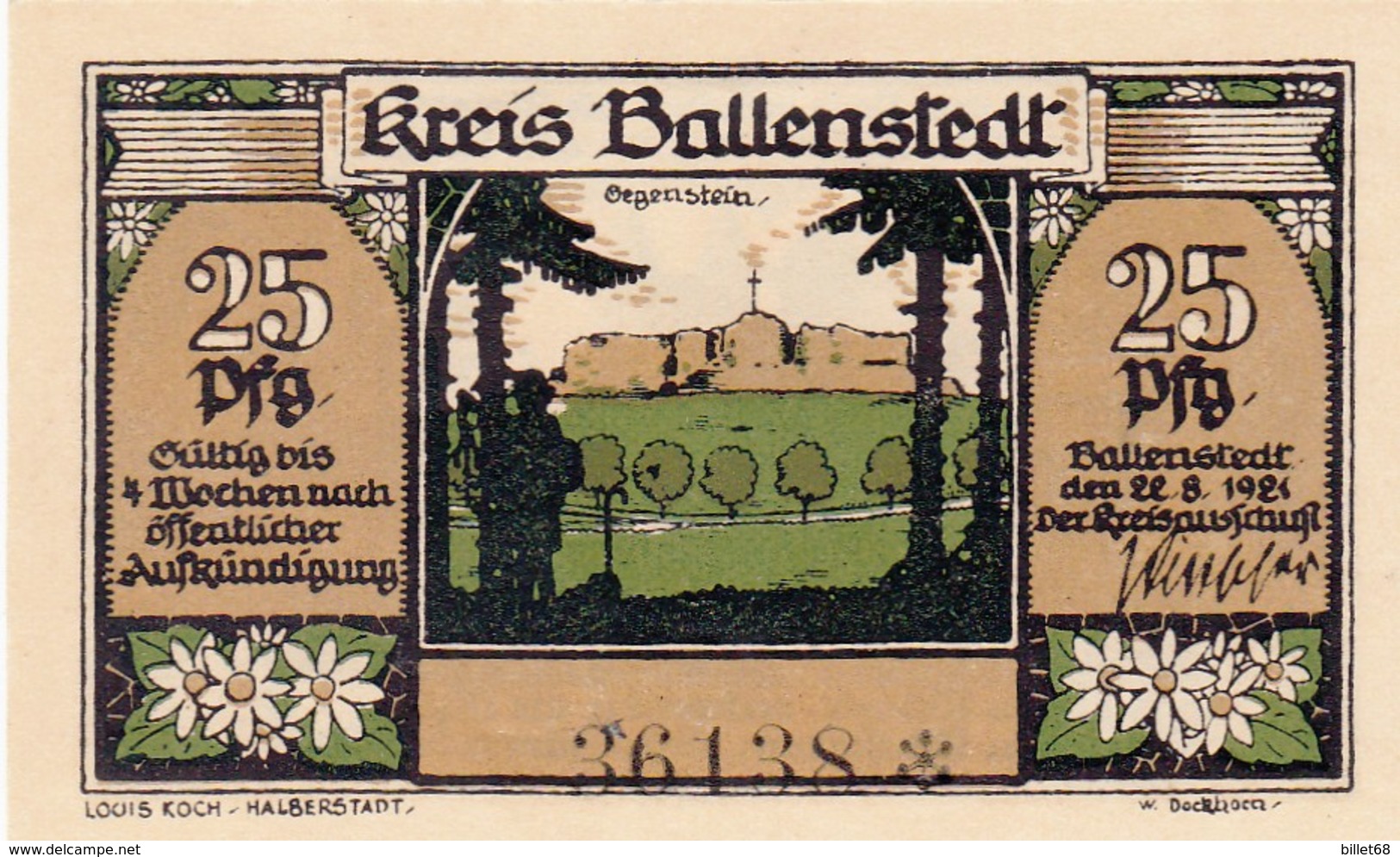 Billet Allemand - 25 Pfennig - Ballenstedt 1921 - Zwerge Vor Der Tischlerei Im Ort, Grabstätte Oegenstein - [11] Emissions Locales