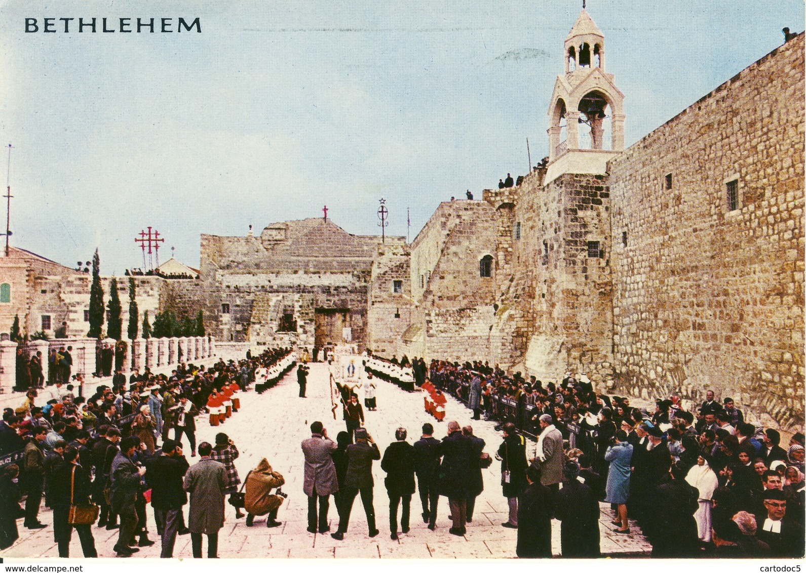 Bethleem Au Jour De Noël Procession Près De L'Eglise De La Nativité  Cpsm Format 10-15 - Israel