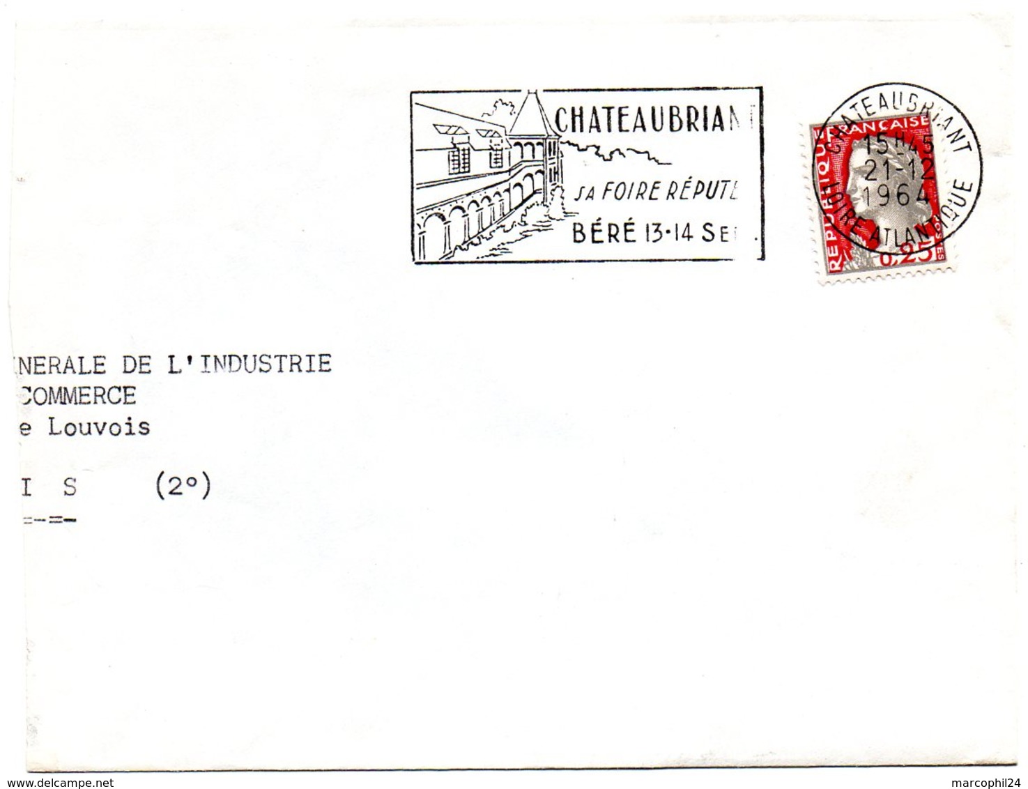 LOIRE ATLANTIQUE - Dépt N° 44 = CHATEAUBRIANT 1964 = FLAMME Non Codée =  SECAP  Illustrée 'foire Réputée / BÉRÉ'' - Mechanical Postmarks (Advertisement)