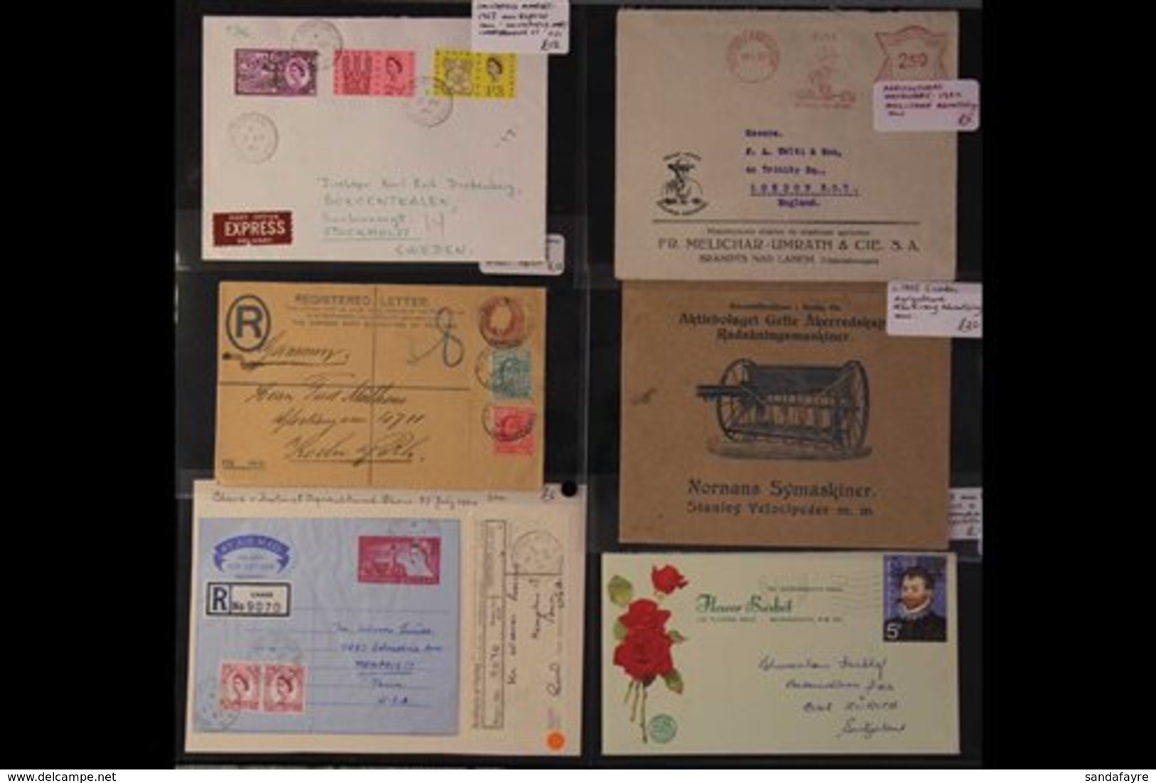 FARMING, GROWERS & FLOWERS ADVERTISING ENVELOPES, METER MAIL & POSTMARKS - Each With Something Relating To The Theme, He - Other & Unclassified