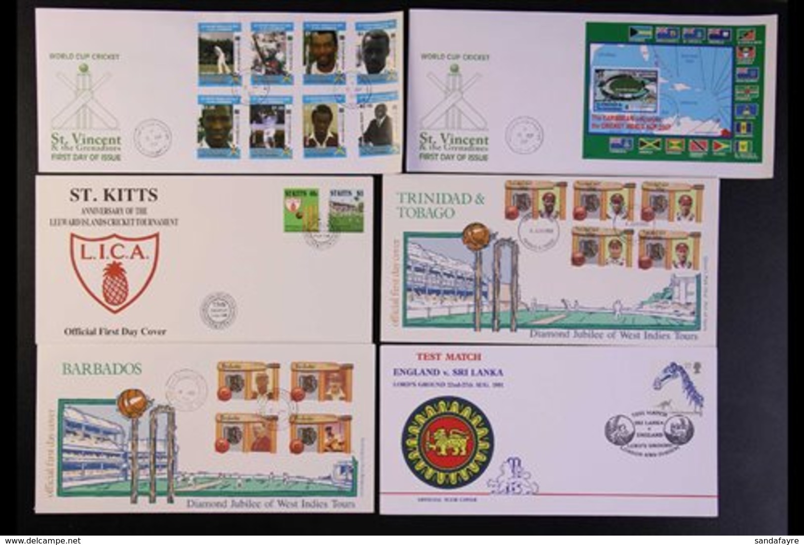 CRICKET 1960s To 2000s UNSORTED COVERS COLLECTION In A Shoe Box. Includes GB & British Commonwealth Event Covers For Ann - Unclassified