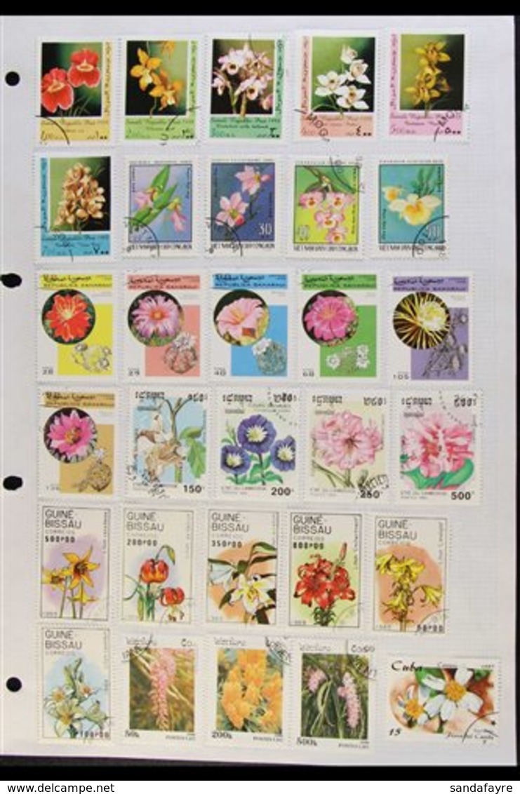 FLORA 1950's-1990's An Attractive ALL WORLD Mint & Used, ALL DIFFERENT Collection On Album Pages, All Stamps Featuring V - Non Classés