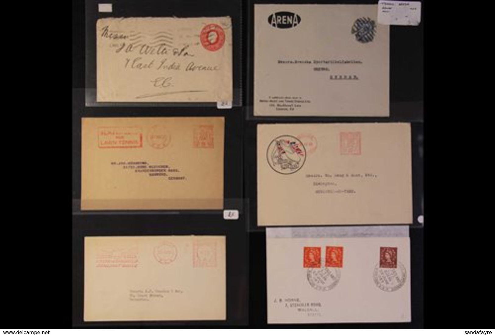 TENNIS ADVERTISING ENVELOPES & CANCELLATIONS All Related To Tennis, We See 1920s "Arena" Who Manufactured Tennis & Badmi - Unclassified