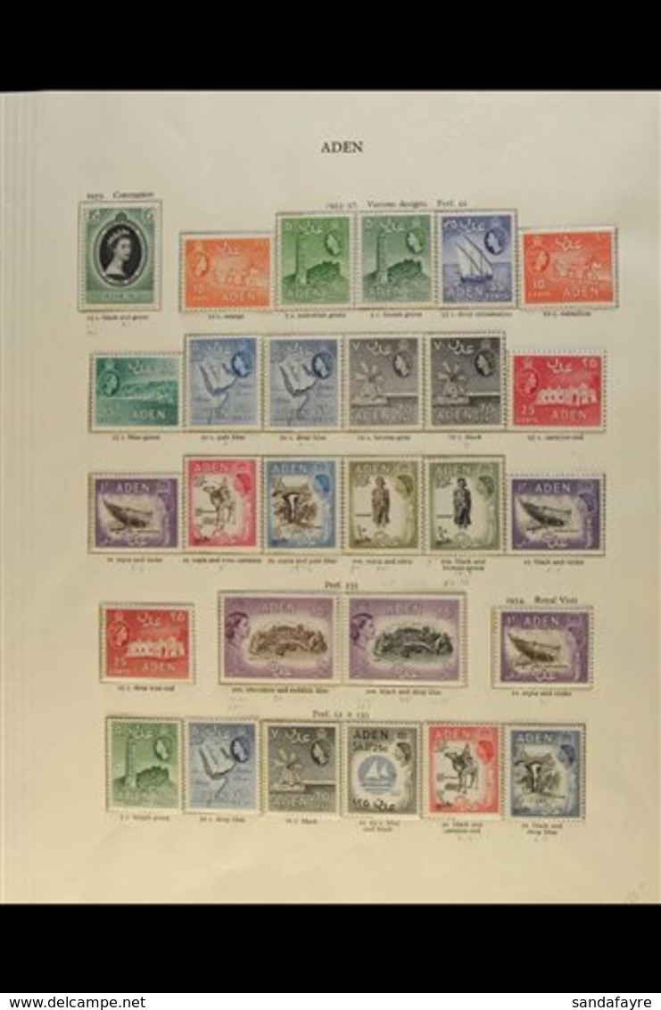 1953-1959 NHM COUNTRY & STATES COLLECTION An Attractive Collection Presented On Printed Pages With The First QEII Defini - Aden (1854-1963)