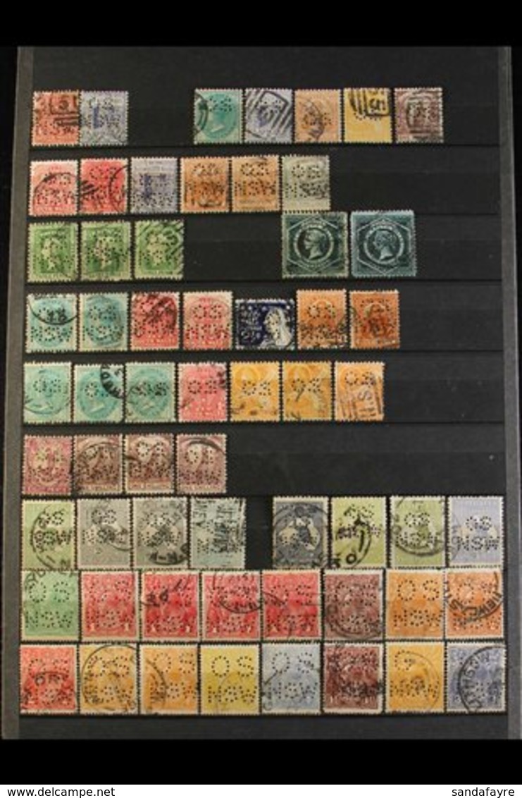 NEW SOUTH WALES OFFICIALS - "OS" PERFINS 1890's-1920's Interesting Used Collection Of Various New South Wales Stamps Wit - Other & Unclassified