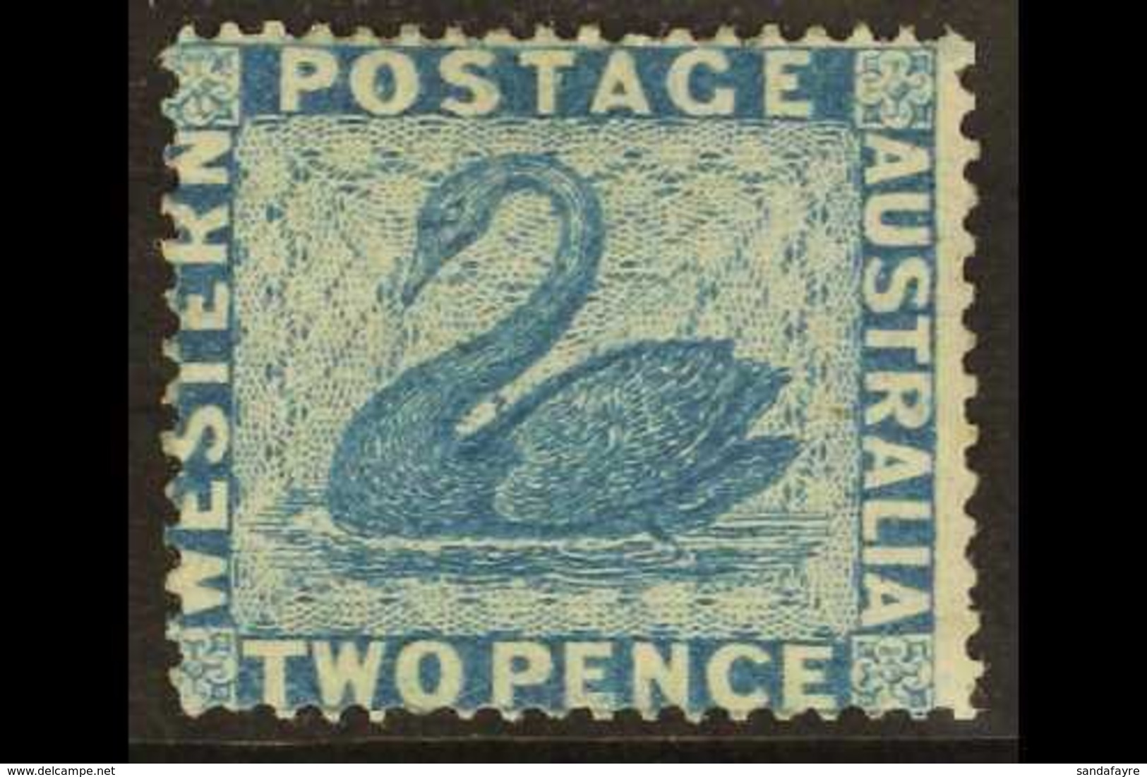 WESTERN AUSTRALIA 1861 2d Blue Intermediate Perf 14-16, SG 34, Very Fine Mint For More Images, Please Visit Http://www.s - Sonstige & Ohne Zuordnung