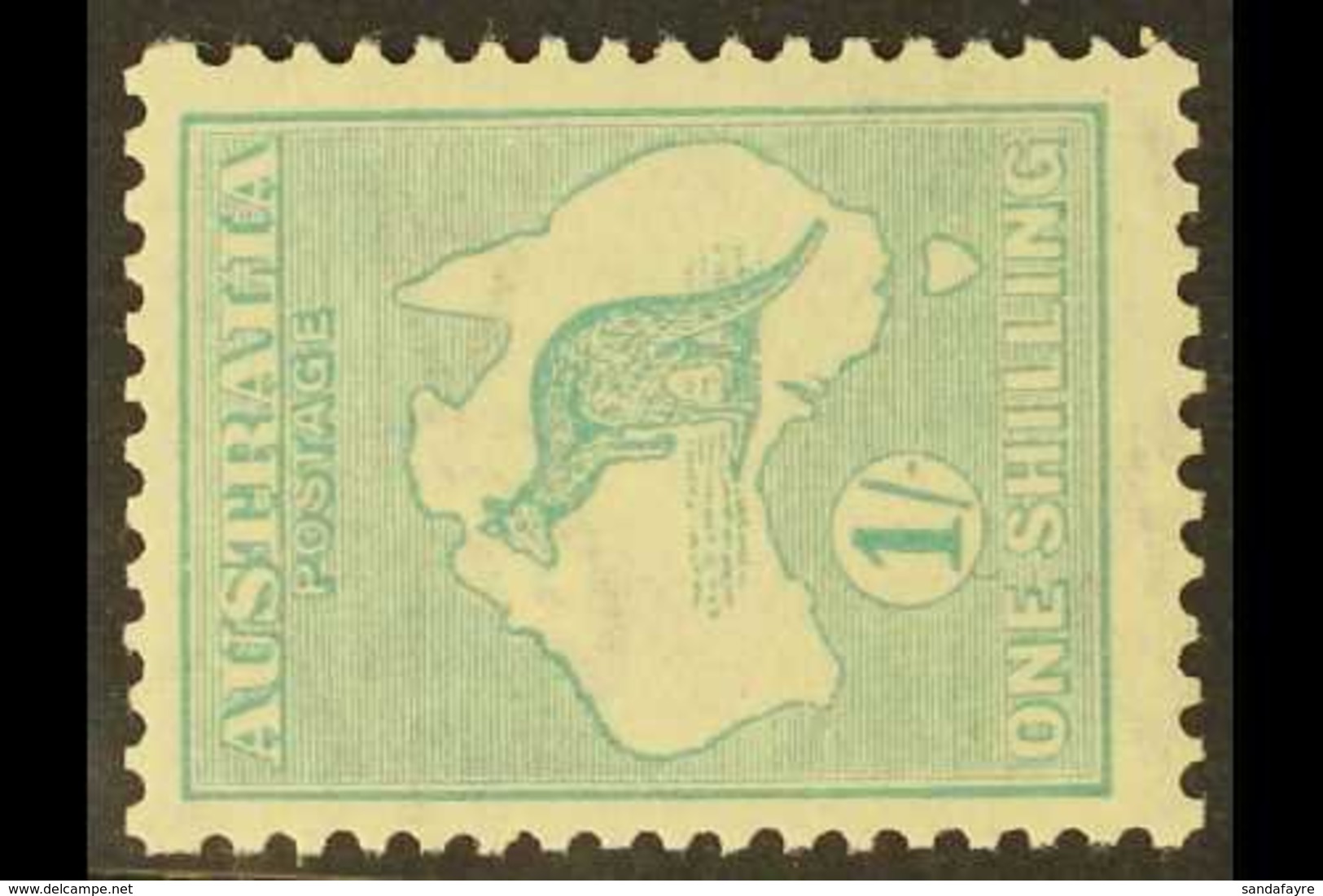 1915-27 1s Blue- Green Die III With WATERMARK SIDEWAYS, SG 40ba, Never Hinged Mint. Very Fresh. For More Images, Please  - Other & Unclassified