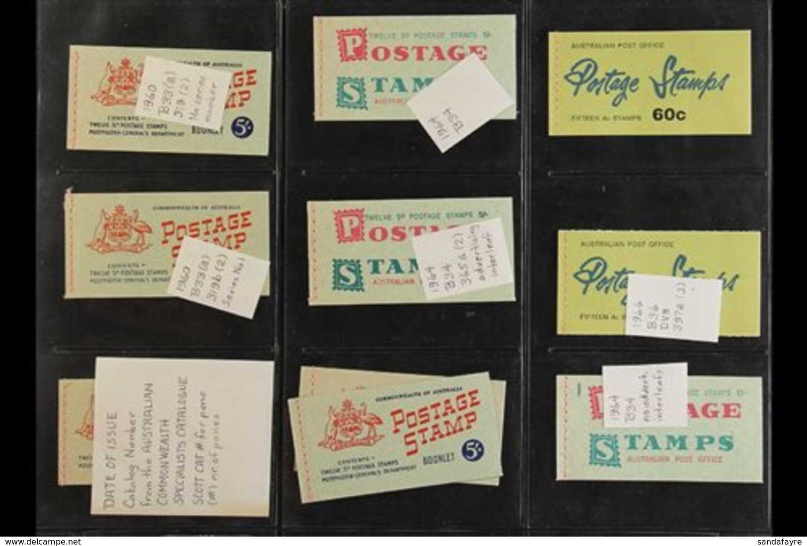 BOOKLETS 1960-9 Group, Incl. 1960 5s With Different Back Covers, One Booklet With Waxed Interleaving, 1964 5s Booklets I - Other & Unclassified