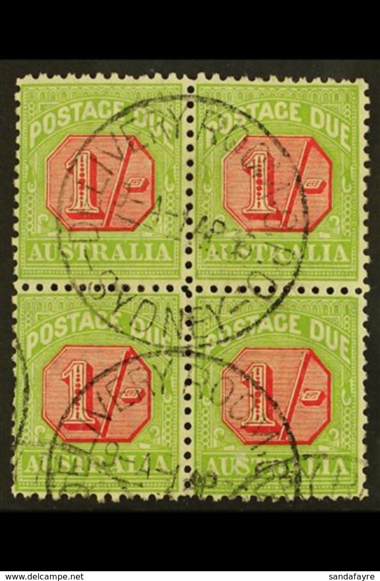POSTAGE DUE 1931-36 1s Carmine And Yellow-green, Perf 11, SG D111, Very Fine Used BLOCK OF FOUR. For More Images, Please - Autres & Non Classés