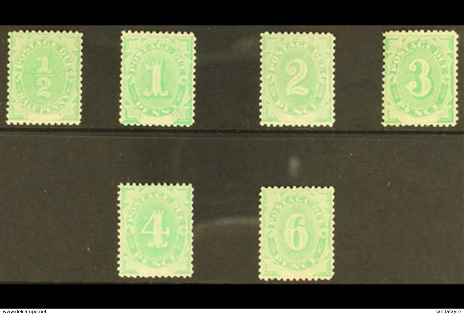 POSTAGE DUES 1902 Set To 6d Emeral Complete, SG D1/6, Fine Mint. (6 Stamps) For More Images, Please Visit Http://www.san - Other & Unclassified