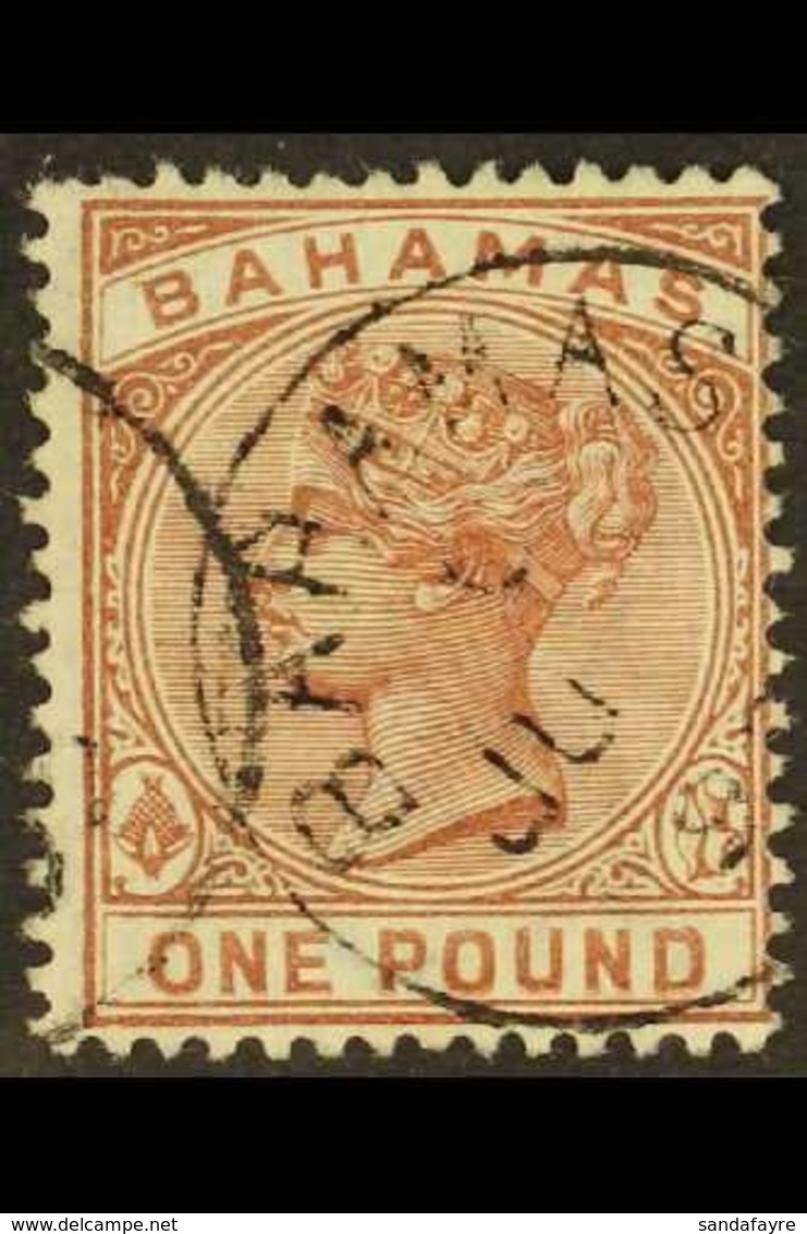 1884-90 £1 Venetian Red Top Value, SG 57, Very Finely Used, Short Perfs At Upper Left. For More Images, Please Visit Htt - Other & Unclassified