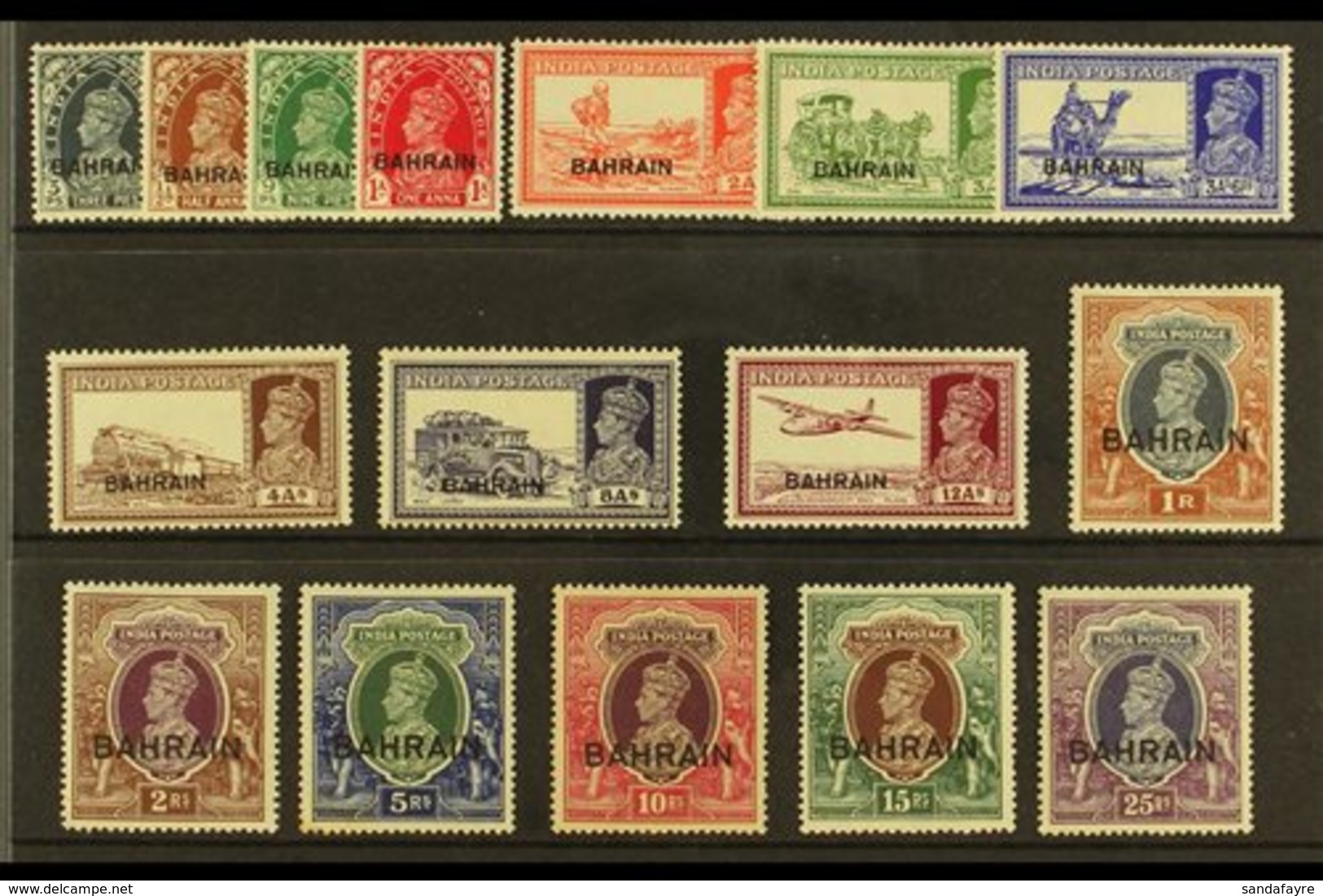 1938 Geo VI Set Complete, SG 20/37, 5r Tones Otherwise Very Fine And Fresh Mint. Scarce Set. (16 Stamps) For More Images - Bahrain (...-1965)