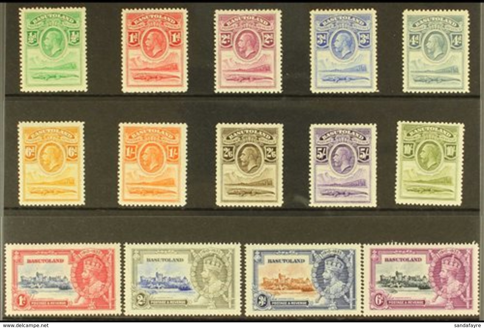 1933 KGV COMPLETE Nile Crocodile & Mountains Definitive Set, SG 1/10 & 1935 Jubilee Set, SG 11/14, Fine Mint. (14) For M - Other & Unclassified