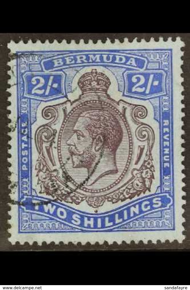 1918-22 (wmk Mult Crown CA) KGV 2s Purple And Blue/blue With WATERMARK REVERSED, SG 51bx, Very Fine Used. Rare! For More - Bermudes