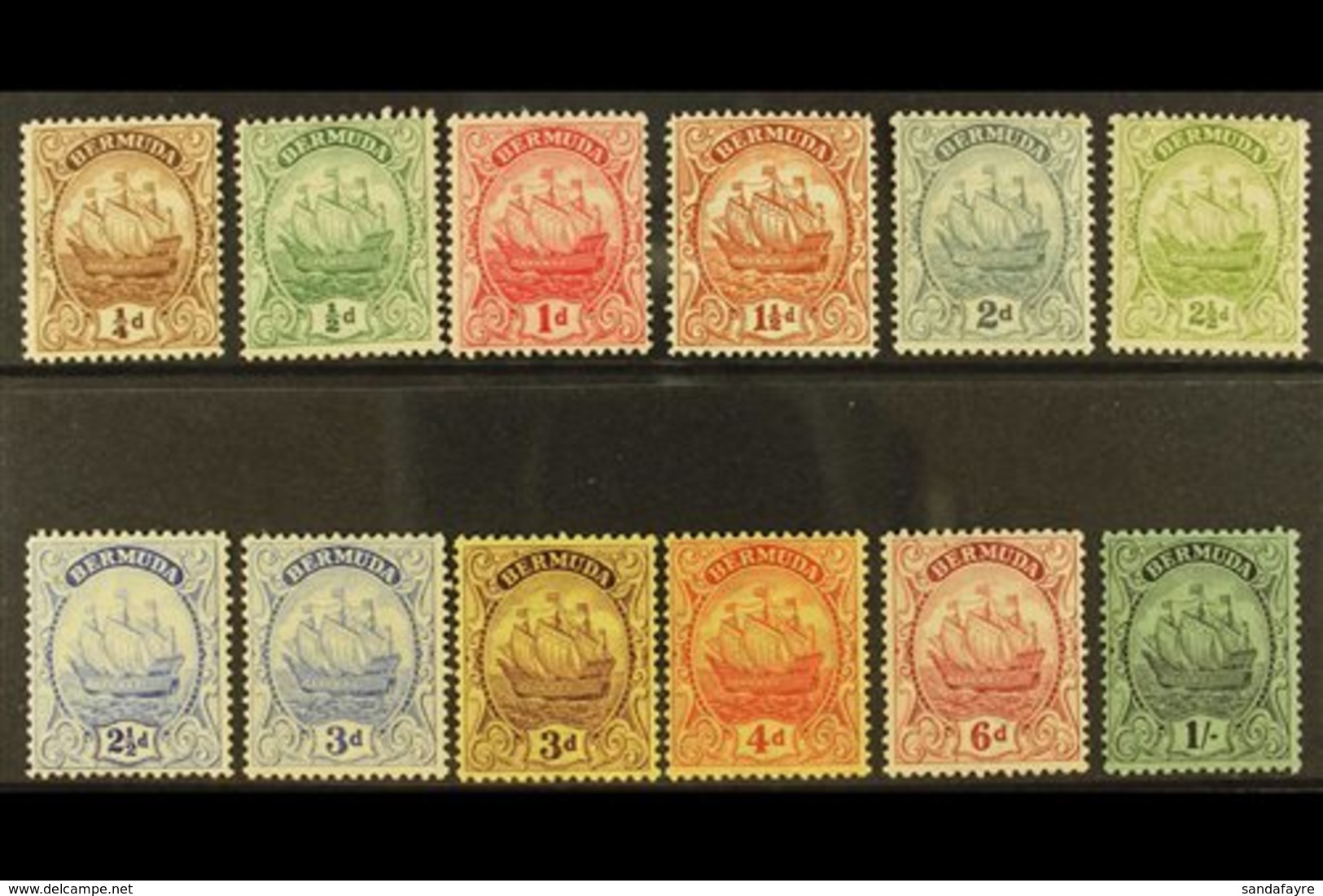 1922-34 Ship Set, SG 77/87, Fine Mint. (12) For More Images, Please Visit Http://www.sandafayre.com/itemdetails.aspx?s=6 - Bermudes