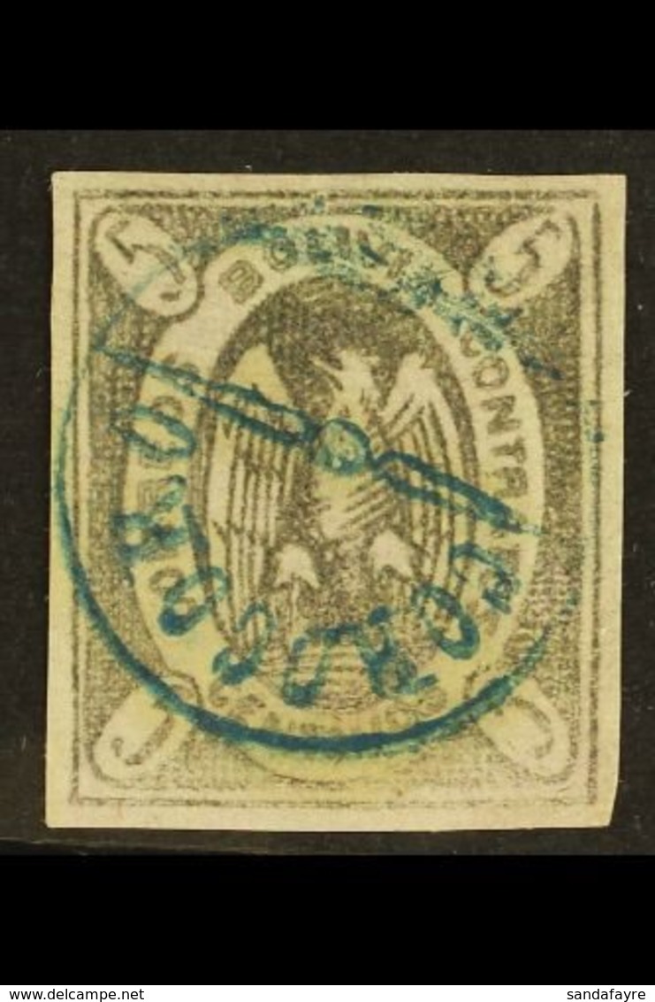 1867-68 5c Violet Condor (Scott 3, SG 10b), Fine Used With Nice Circular "Corocoro" Postmark In Blue, Four Large Margins - Bolivië