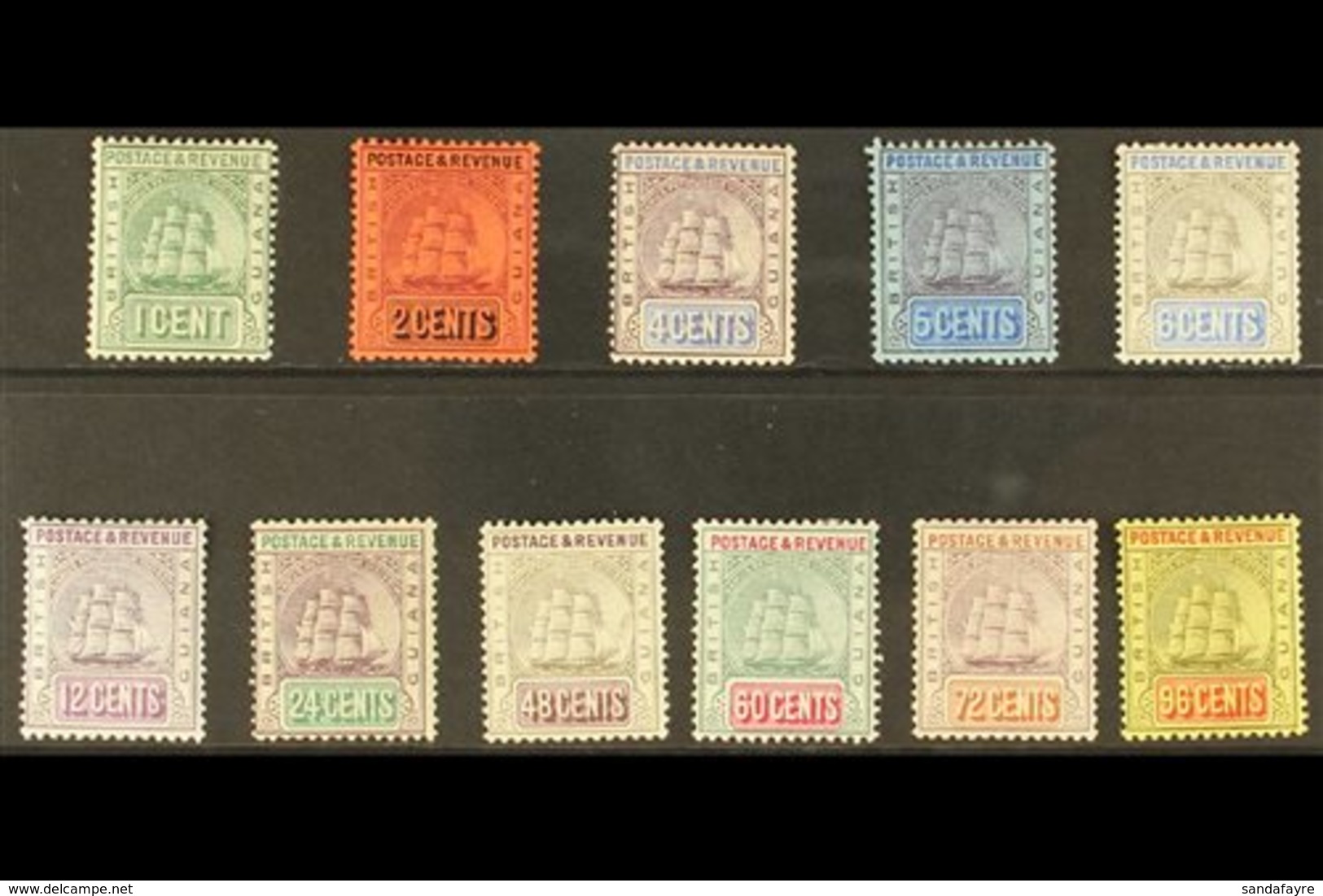 1905-07 Ship Definitive Set, MCA Wmk, SG 240/50, Very Fine Mint (11 Stamps) For More Images, Please Visit Http://www.san - British Guiana (...-1966)