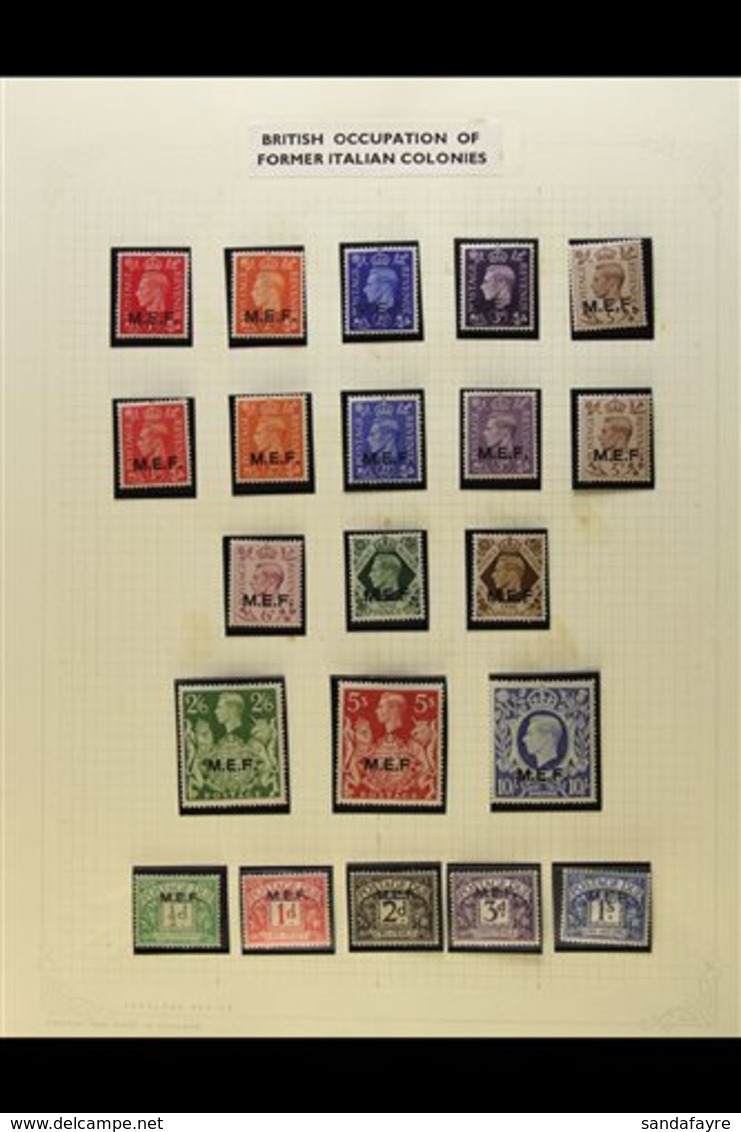 1942-1951 VERY FINE MINT COLLECTION In Hingeless Mounts On Leaves, ALL DIFFERENT, Inc MEF 1942 Opt 14mm Long Set, 1943-4 - Italian Eastern Africa