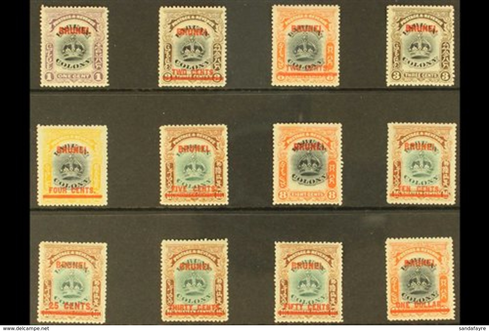 1906 Labuan Crown Colony "Brunei" Opt'd Set, SG 11/22, Fine Mint, Two Tiny Hinge Thins Do Not Detract (12 Stamps) For Mo - Brunei (...-1984)
