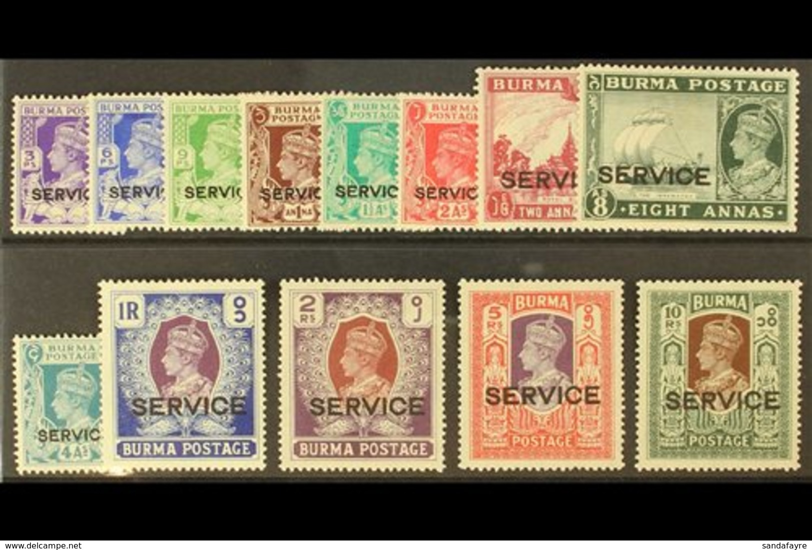 OFFICIALS 1939 Set Complete, SG O15/O27, Very Fine Mint (13 Stamps) For More Images, Please Visit Http://www.sandafayre. - Birmania (...-1947)