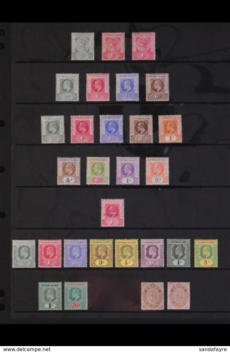1900-1908 ATTRACTIVE FINE MINT COLLECTION On A Stock Page, ALL DIFFERENT, Includes 1900 ½d & 1d (x2, Both Shades), 1902- - Iles Caïmans