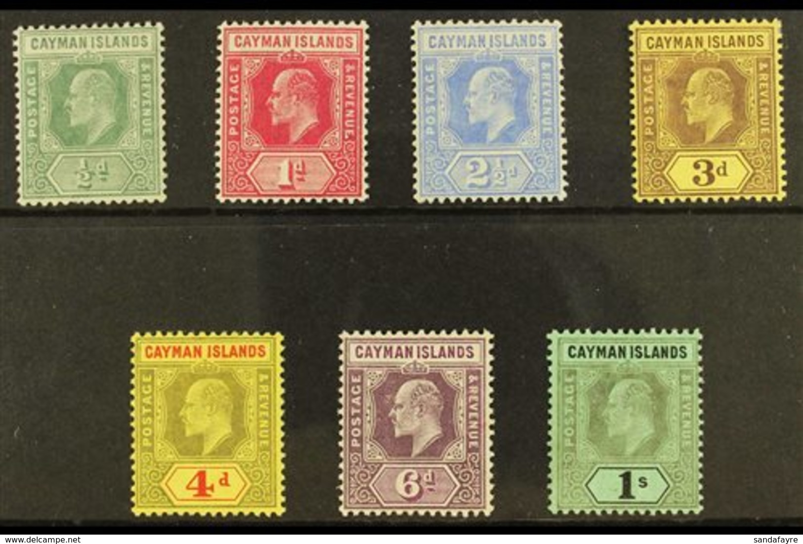 1907-08 Watermark MCA Set Complete To 1s, SG 25/31, Very Fine Mint. (7 Stamps) For More Images, Please Visit Http://www. - Iles Caïmans