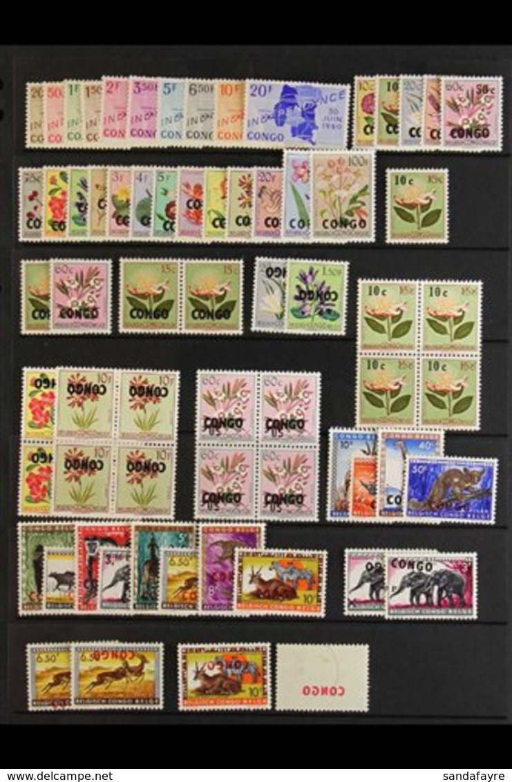 1960-64 NEVER HINGED MINT COLLECTION Incl. 1960 Flowers Set, Plus Unissued 15c And 60c, Inverted Overprints 1f And 10f B - Other & Unclassified