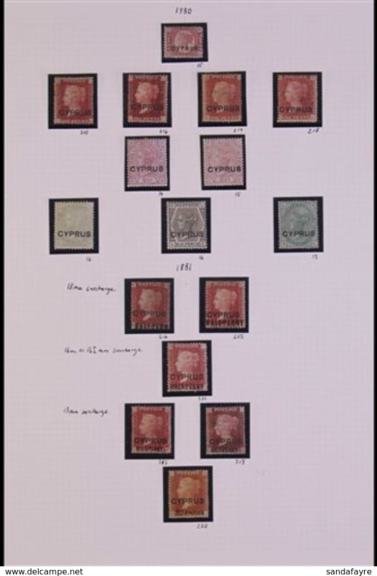 1880-1881 OVERPRINTS ON GREAT BRITAIN. MINT COLLECTION In Hingeless Mounts On A Page, All Different, Includes 1880 ½d, 1 - Other & Unclassified