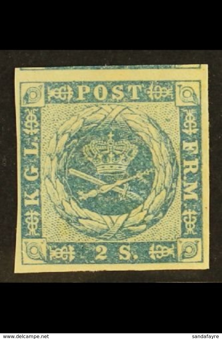 1854-57 2s Blue Dotted Spandrels (SG 7, Michel 3, Facit 3), Never Hinged Mint With Four Good To Large Margins Showing Pa - Other & Unclassified