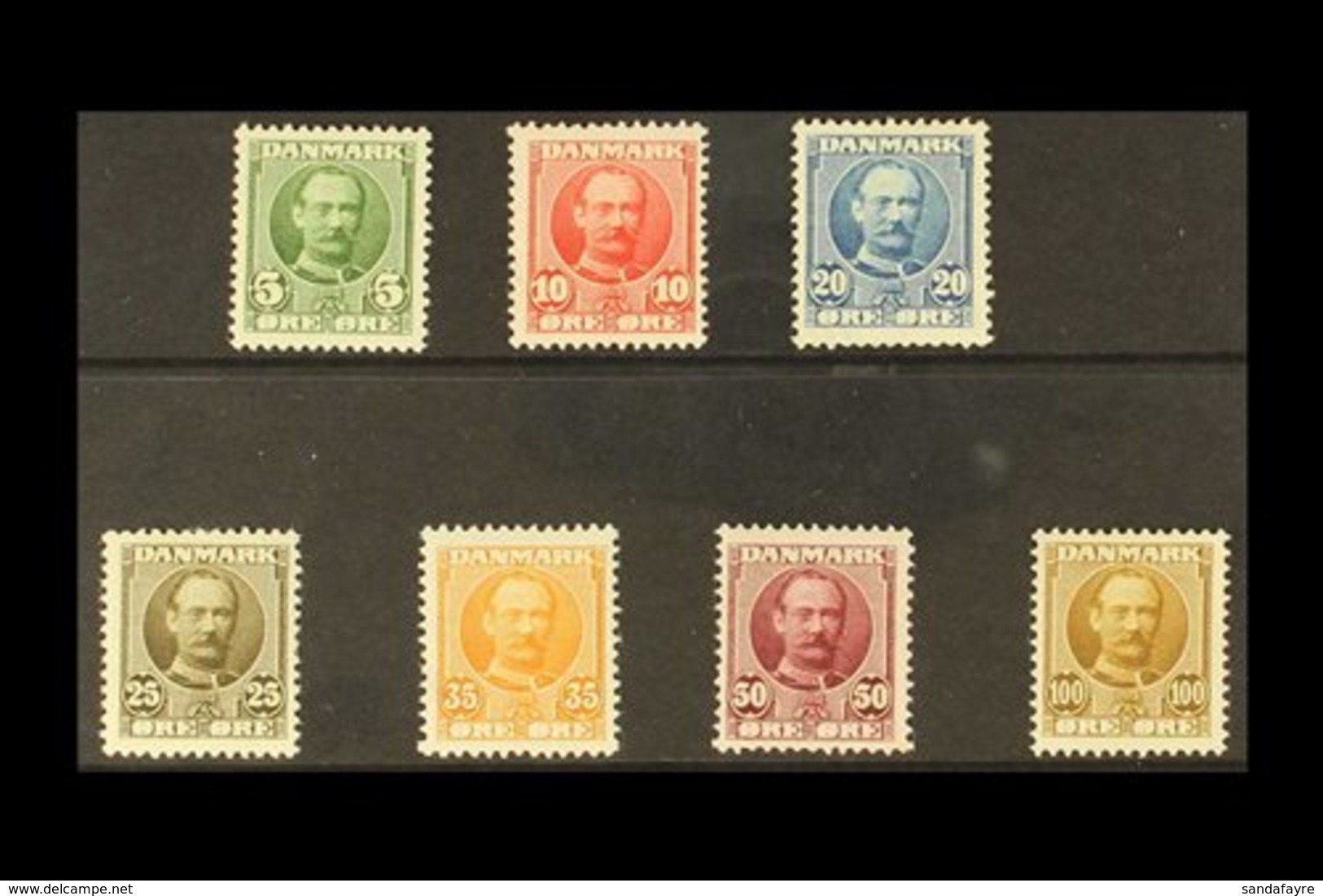 1907-12 Frederik VIII Complete Set, SG 121/130, Very Fine Mint. (7 Stamps) For More Images, Please Visit Http://www.sand - Sonstige & Ohne Zuordnung