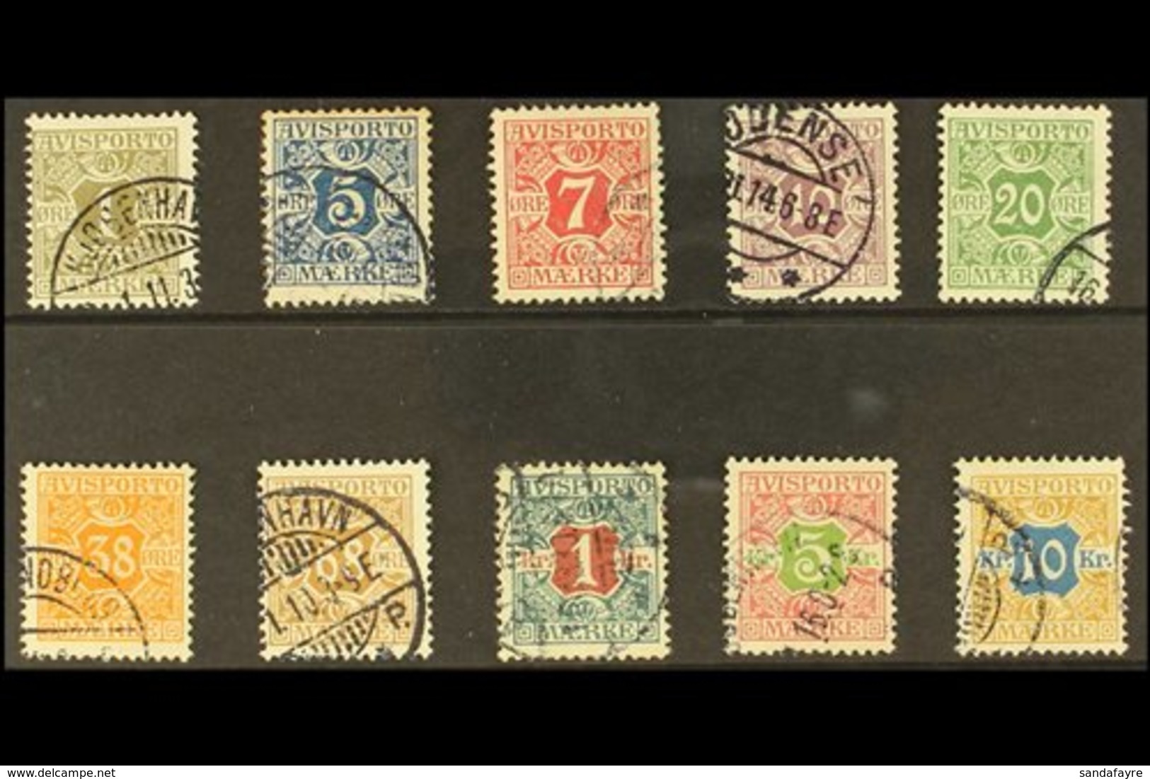 NEWSPAPER 1907 Complete Set, Watermark Crown, SG N131/N140, Very Fine Used. (10 Stamps) For More Images, Please Visit Ht - Other & Unclassified