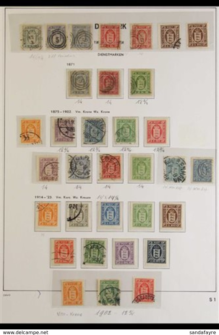 OFFICIALS 1871-1923 Mint And Used Collection On A Printed Album Page, Includes 1871 (Skillings) 2sk Perf 14 X 13¾ X4 Use - Sonstige & Ohne Zuordnung