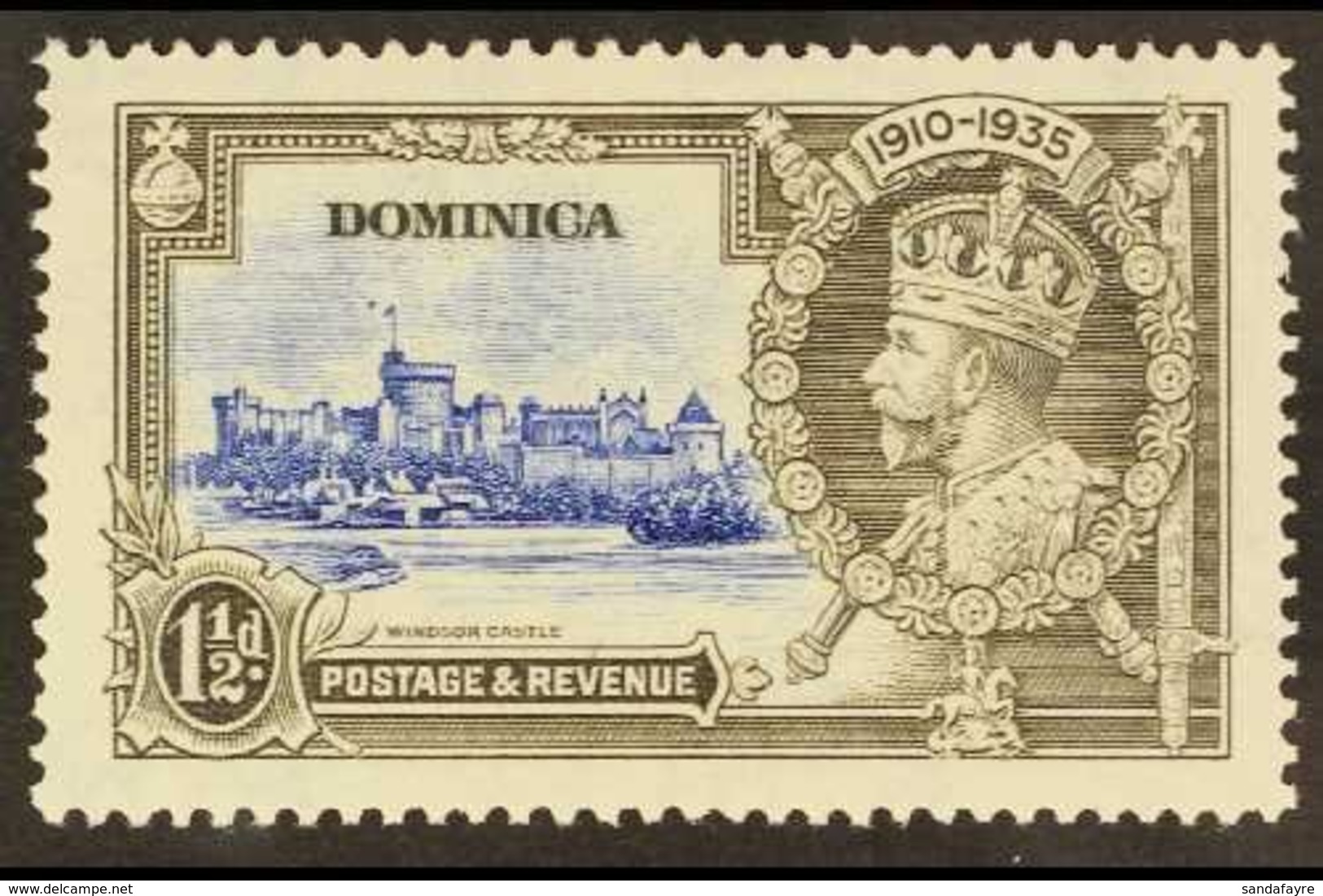 1935 Silver Jubilee 1½d With "Dot By Flagstaff" Variety, SG 93h, NEVER HINGED MINT. For More Images, Please Visit Http:/ - Dominica (...-1978)