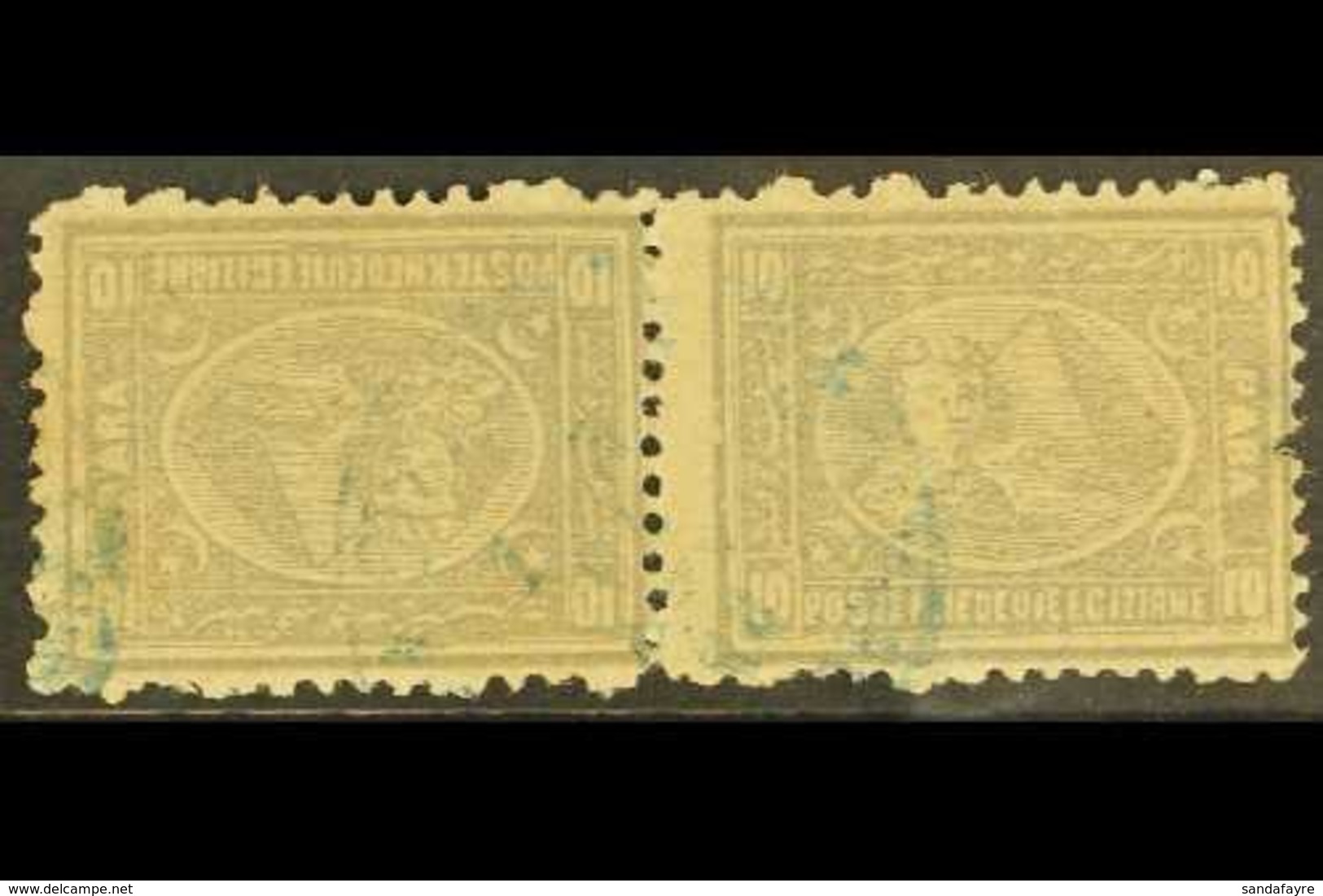 1874-75 10pa Grey-lilac Perf 12½ Horizontal TETE-BECHE PAIR, SG 36b, Used, Small Fault At Right, Very Scarce And Unprice - Other & Unclassified