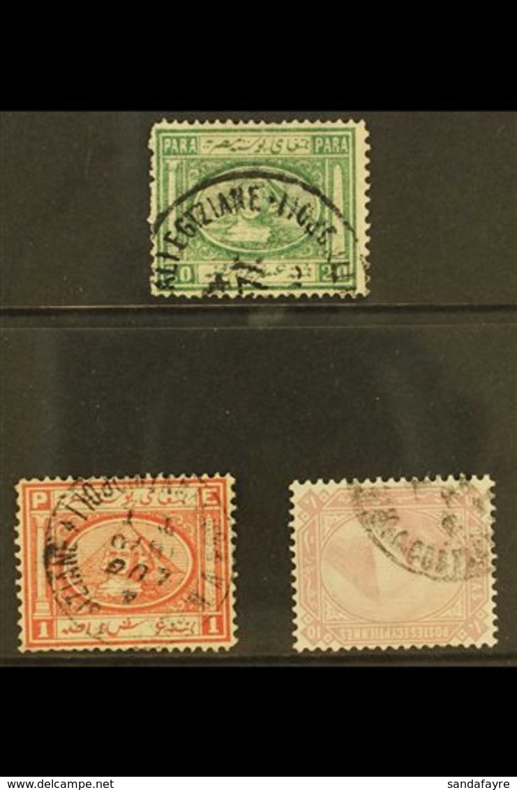 USED IN CONSTANTINOPLE 1867 20pa & 1pi SG 13, 14, 1879 10pa SG 45 All Cancelled By Egyptian PO In CONSTANTINOPLE Cds Pmk - Altri & Non Classificati