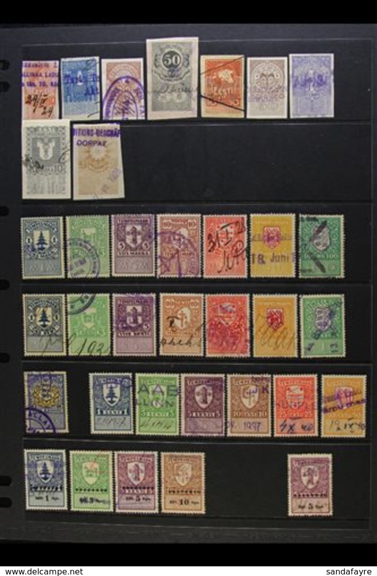 REVENUES DOCUMENTARY 1919-41 "Templemark" Issues, An All Different Fine Used Collection Which Includes A Range Of 1919 I - Estland