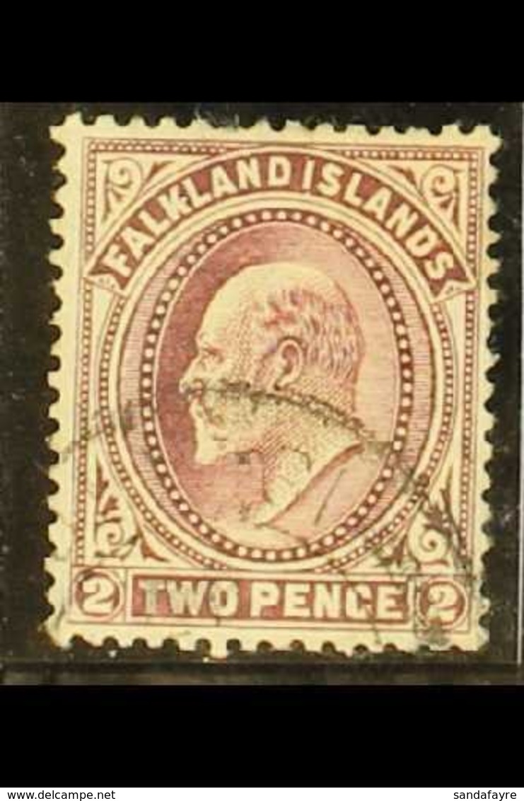 1904-12 KEVII 2d Reddish Purple, SG 45b, Finely Used, One Short Perf At Top. With B.P.A. Certificate. For More Images, P - Falkland Islands