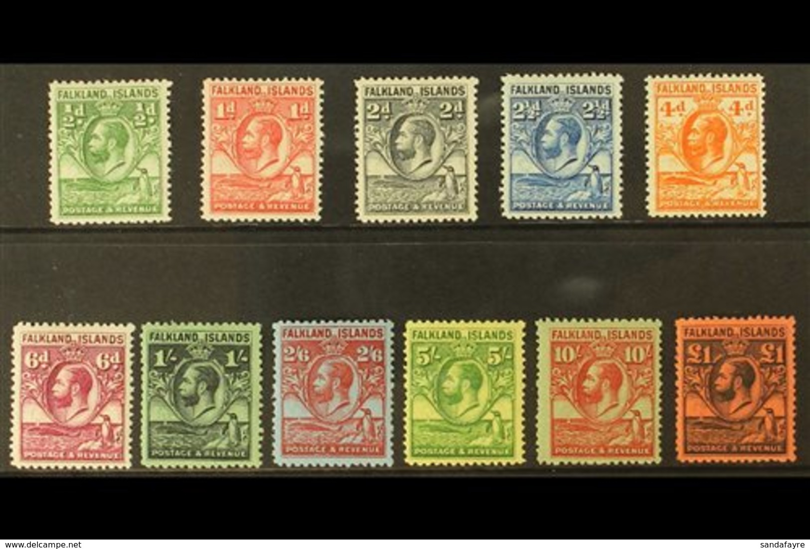 1929-37 Whale & Penguin Definitive Set, SG 116/26, Very Fine Mint (11 Stamps) For More Images, Please Visit Http://www.s - Falkland Islands