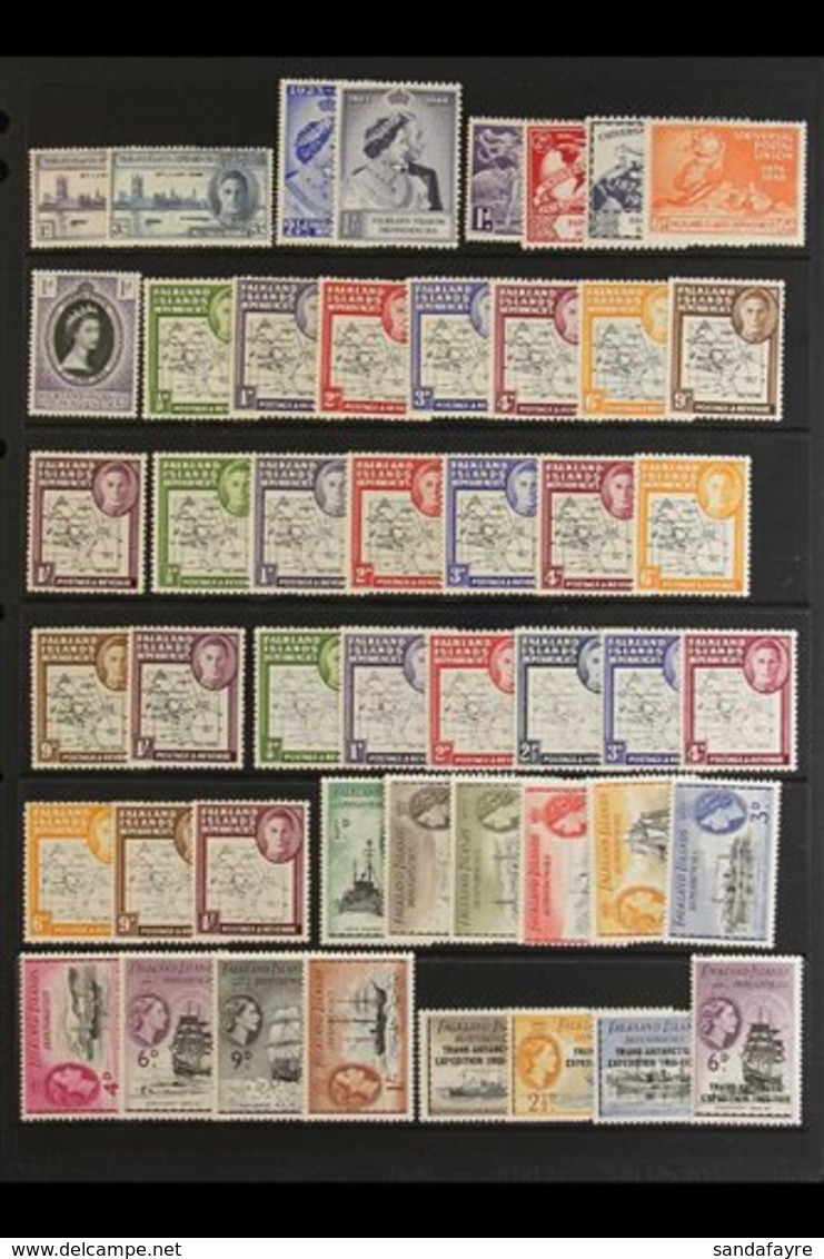 1938-1970 DELIGHTFUL MINT COLLECTION Fine And Fresh (some Never Hinged). Note 1938-50 2d, 6d And 1s3d Never Hinged Mint  - Falkland Islands