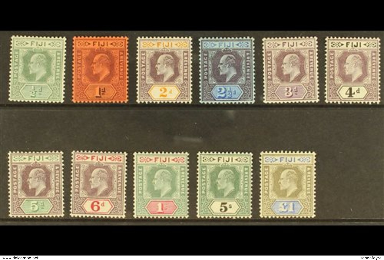 1903 Complete Set, SG 104/114, Extremely Fine Mint With The Barest Trace Of Hinge On The £1. (11 Stamps) For More Images - Fiji (...-1970)