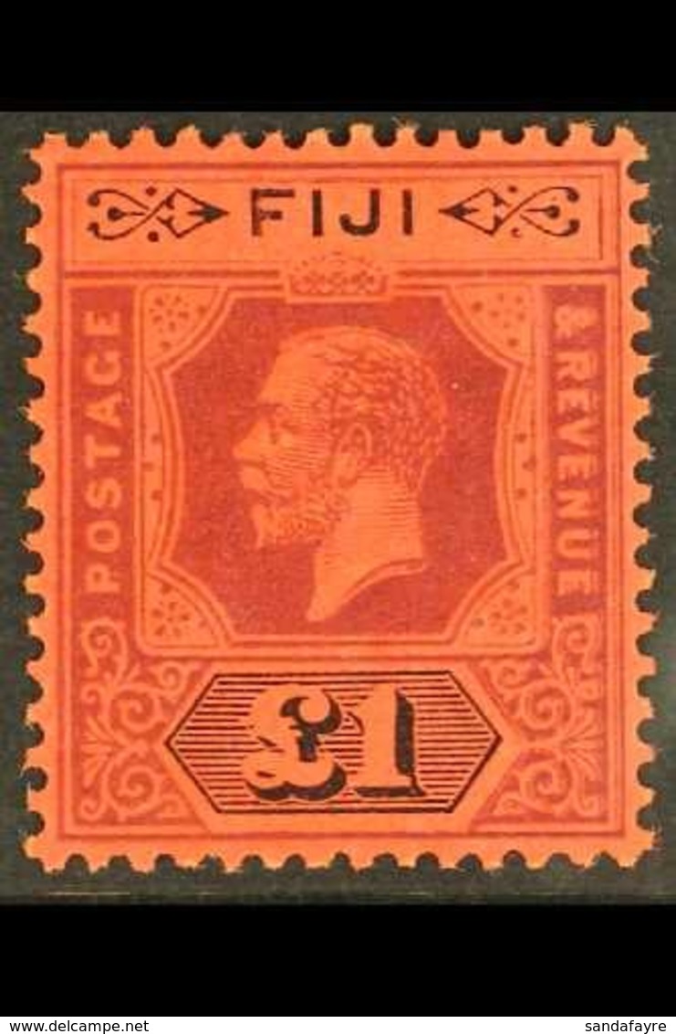 1923 £1 Purple And Black On Red, Die II, SG 137a, Very Fine Mint. For More Images, Please Visit Http://www.sandafayre.co - Fiji (...-1970)