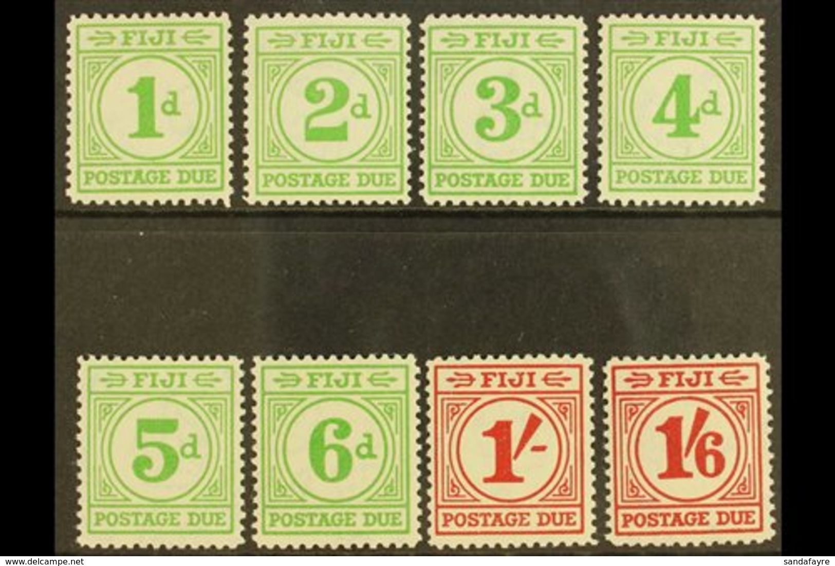 POSTAGE DUES 1940 Complete Set, SG D11/18, Very Fine Mint (8 Stamps) For More Images, Please Visit Http://www.sandafayre - Fiji (...-1970)