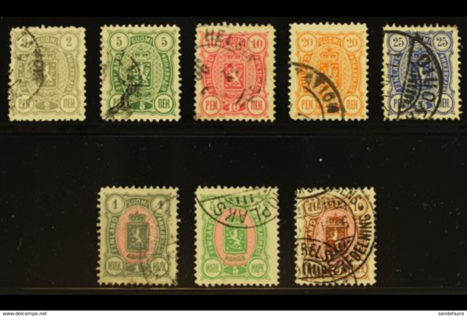 1889-94 Perf 12½ Complete Set (SG 108-23, Facit 28/34, Michel 27/34 A), Good To Fine Used. (8 Stamps) For More Images, P - Other & Unclassified