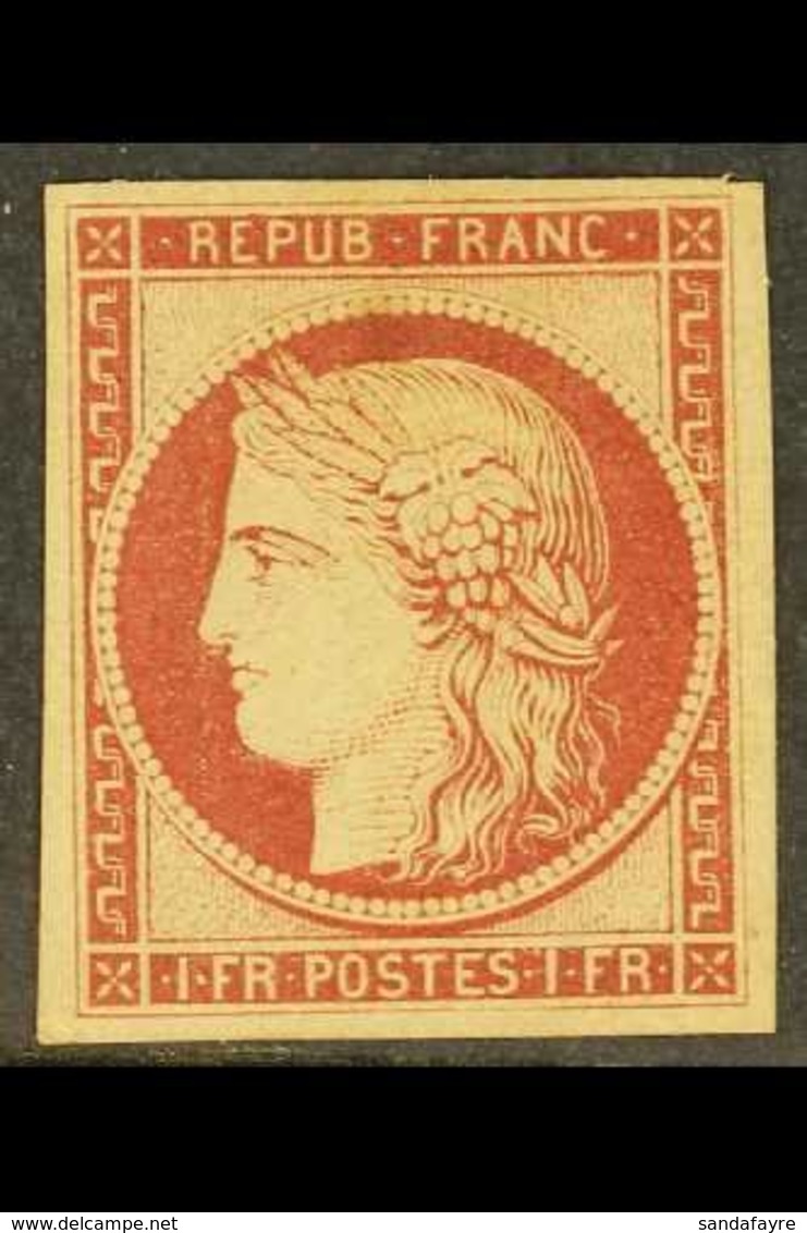 1849 1fr Carmine Ceres, SG 19 (Yvert 6), Very Fine Unused. A Beautiful Stamp With Fresh Original Appearance And 4 Good / - Other & Unclassified