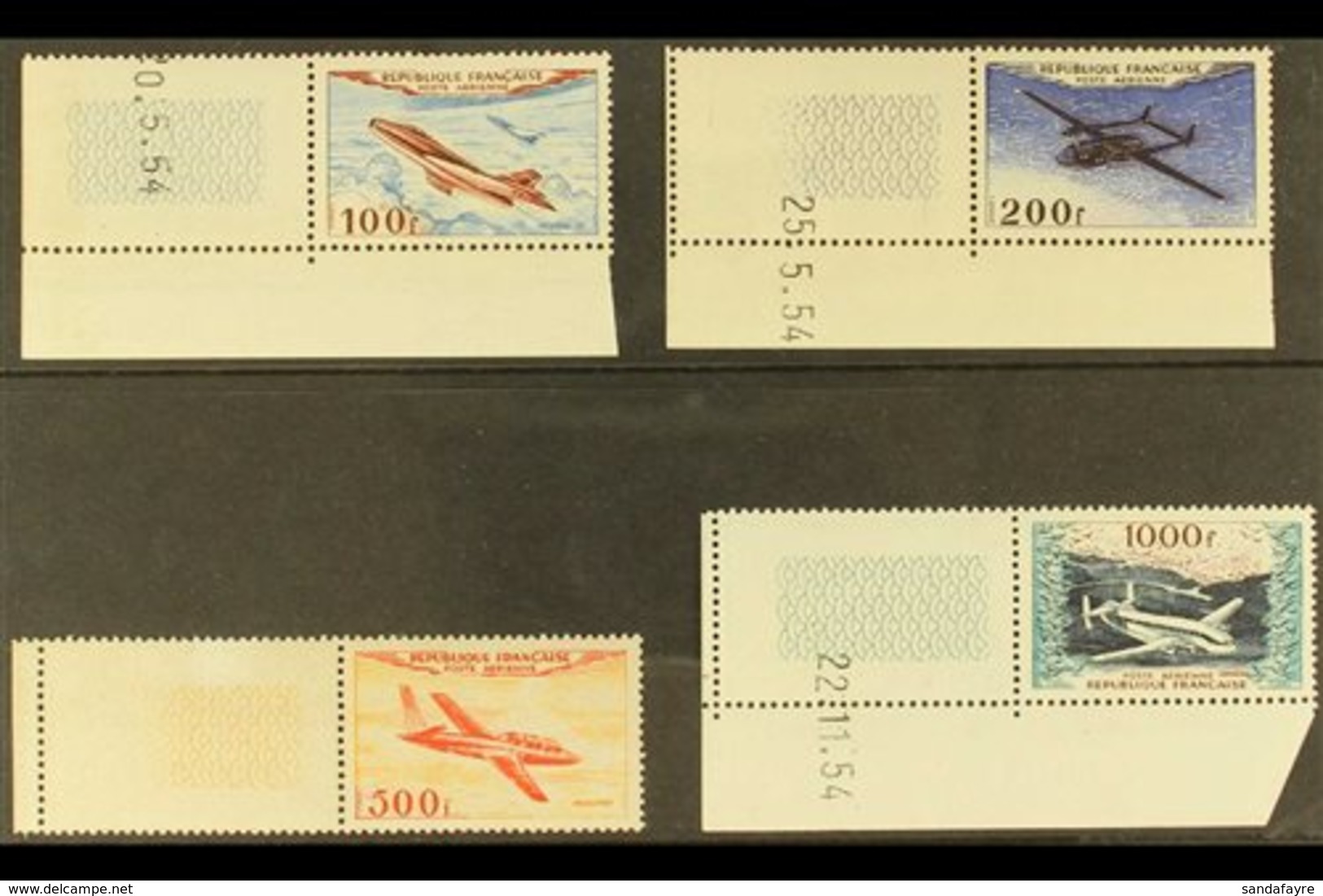 1954 AIRS Complete Set (Yvert 30/33, SG 1194/97), Never Hinged Mint Marginal Examples. Lovely! (4 Stamps) For More Image - Other & Unclassified